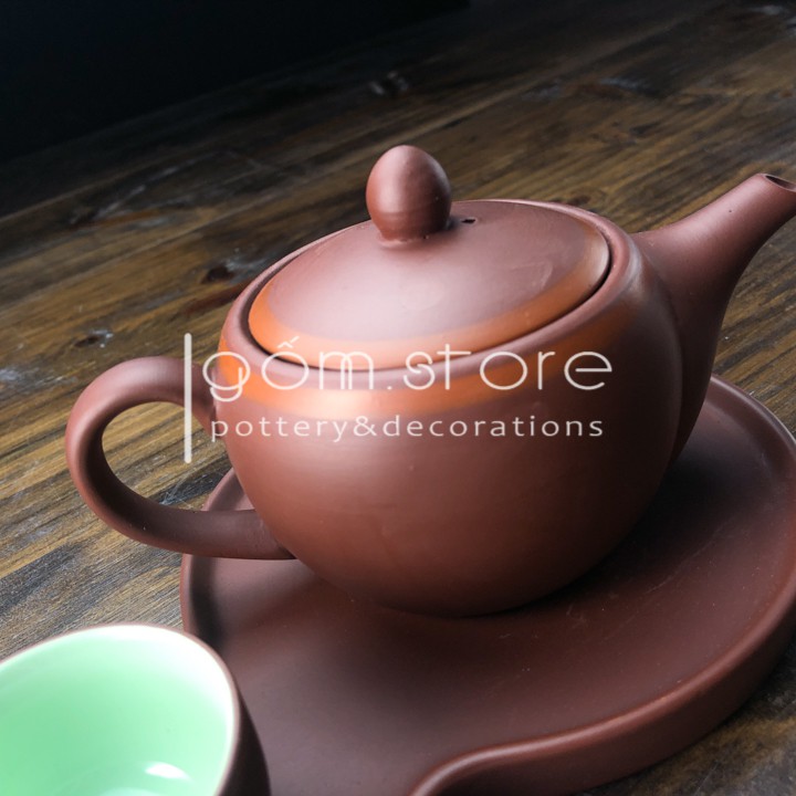 Ấm trà tử sa Bát Tràng độc ẩm có khay (nhiều dáng ấm) | BigBuy360 - bigbuy360.vn