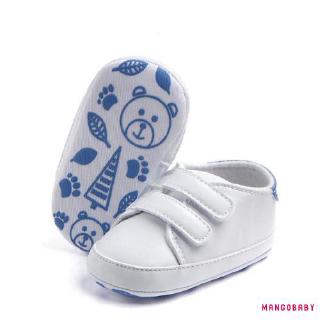♬Mg♪-infant Baby girl boy Velcro PU Sneaker size trẻ sơ sinh 3-12 tháng