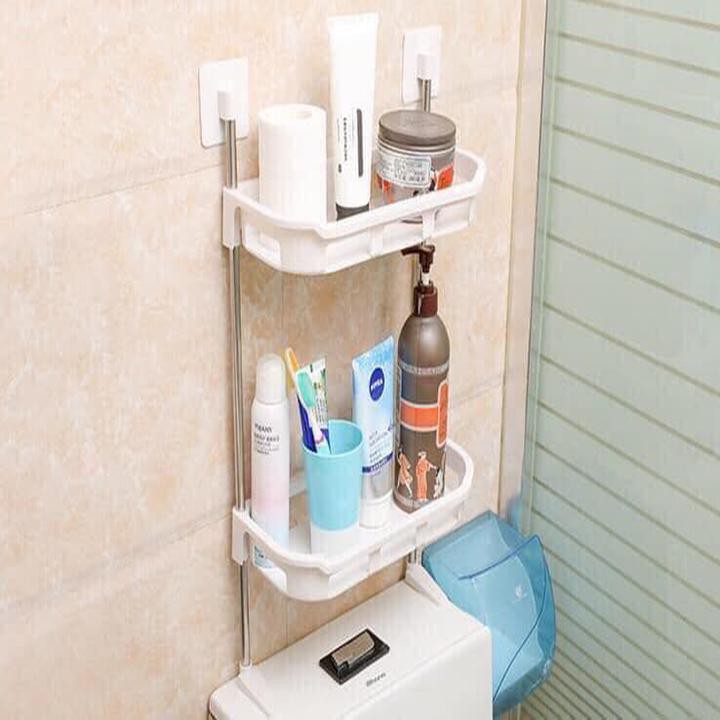 (BAO GIÁ SHOPEE) Kệ để đồ Toilet, nhà tắm 3-2-1 tầng gắn tường không khoan đục