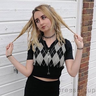 Áo len croptop gile cổ V [ORDER]