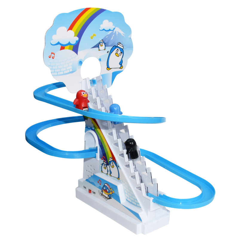 Penguin Climb Stairs Track Toys Đồ chơi Điện cổ điển Phim hoạt hình Theo dõi Đồ chơi Vui nhộn Giáng sinh Quà tặng sinh nhật Đồ chơi cho trẻ