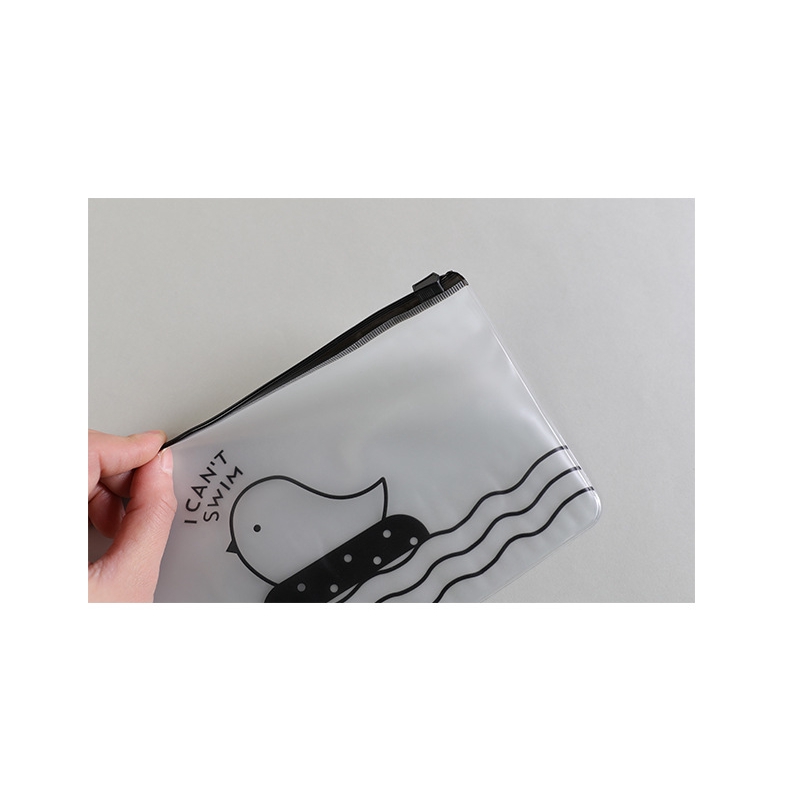 1 Máy Tính Sáng Tạo Gà Trong Suốt Túi Nhỏ Tươi Dung Tích Lớn Sinh Viên Dây Kéo Túi Đựng Bút Chì Túi Bảo Quản Túi Bút Chì