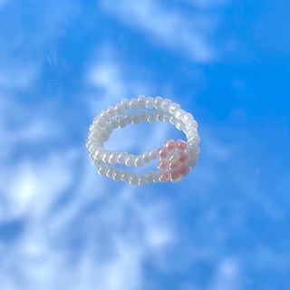 Handmade - Nhẫn hạt cườm hoa daisy