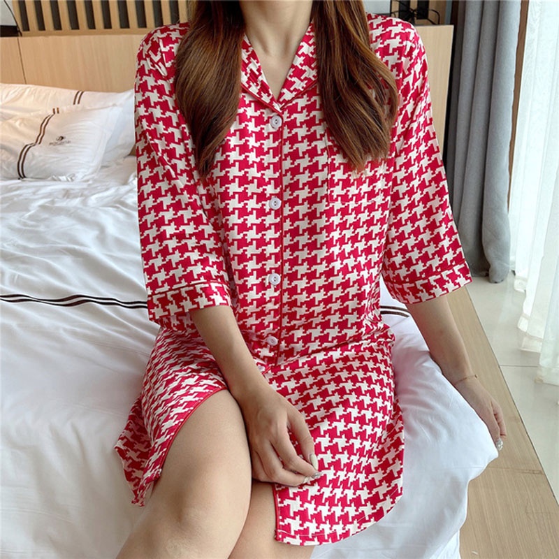 đồ ngủ Tay Dài Chất Lụa Plus Size M-5Xl Thời Trang Quyến Rũ Cho Nữ | BigBuy360 - bigbuy360.vn