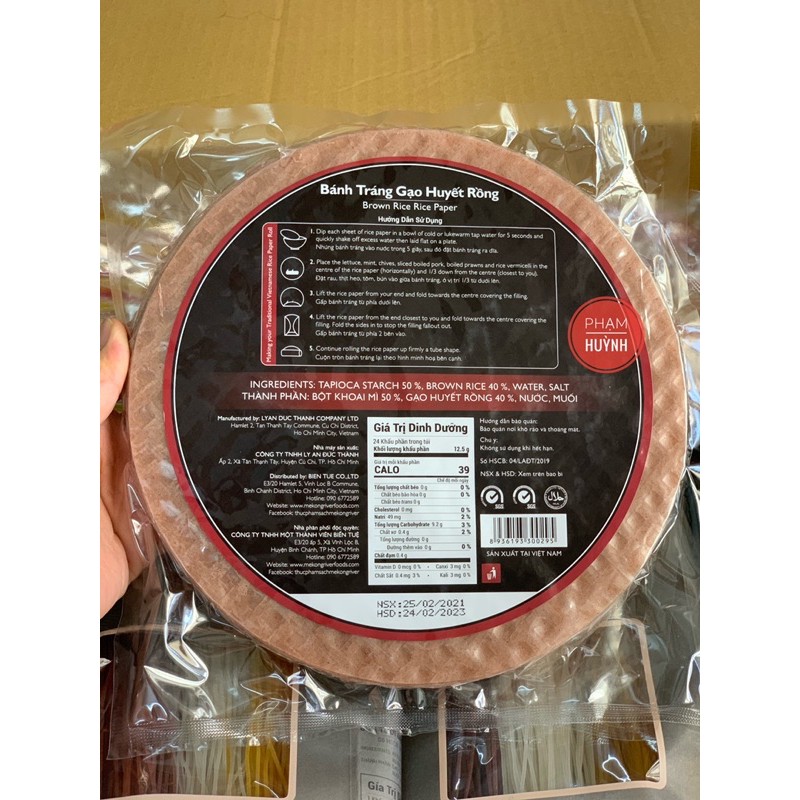 Bánh tráng gạo lứt huyết rồng Mekong River (size 22cm) 300gr (30 cái) | BigBuy360 - bigbuy360.vn