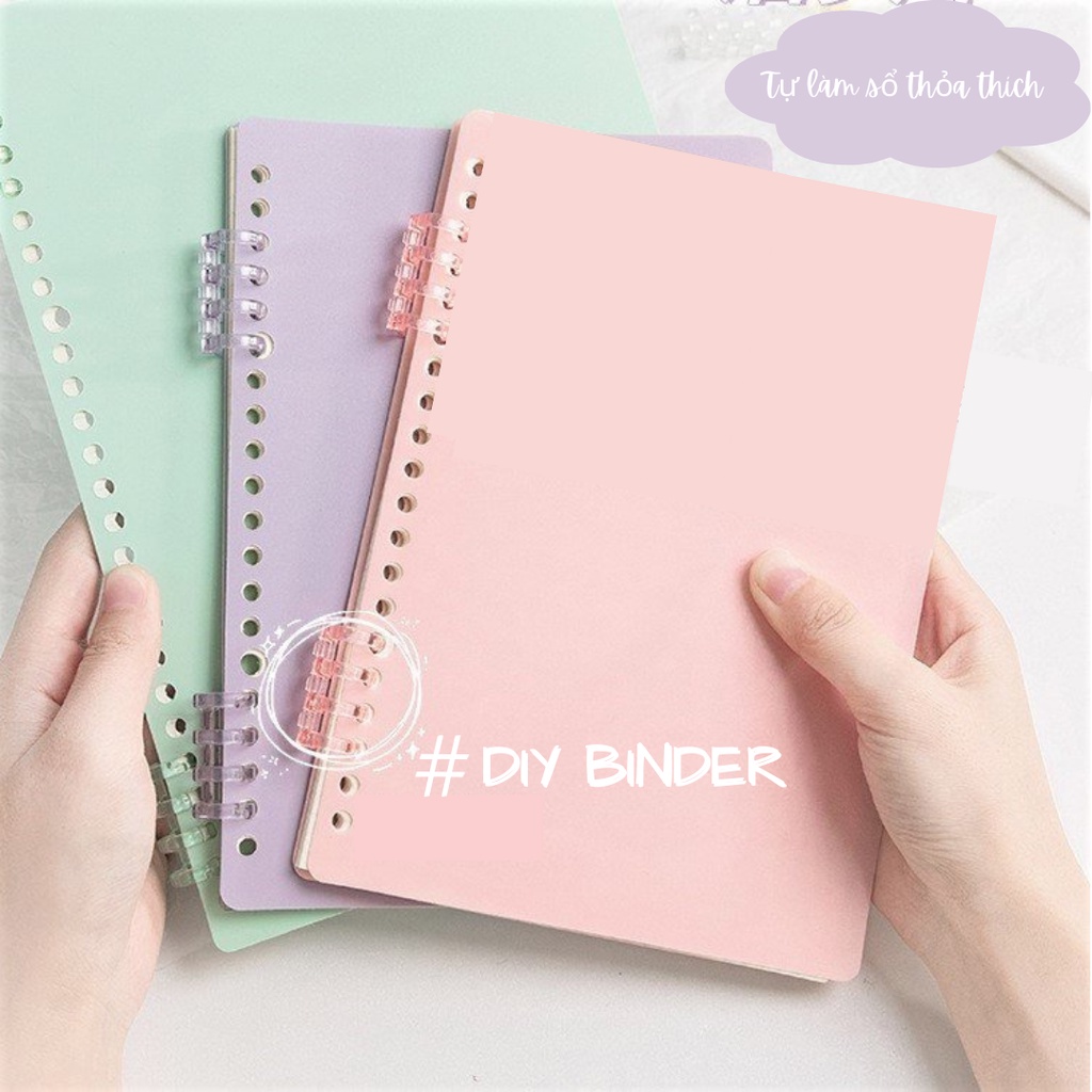 Set 2 bìa lá nhựa B5 A5 nhiều màu pastel làm sổ planner sổ còng 20 26 lỗ