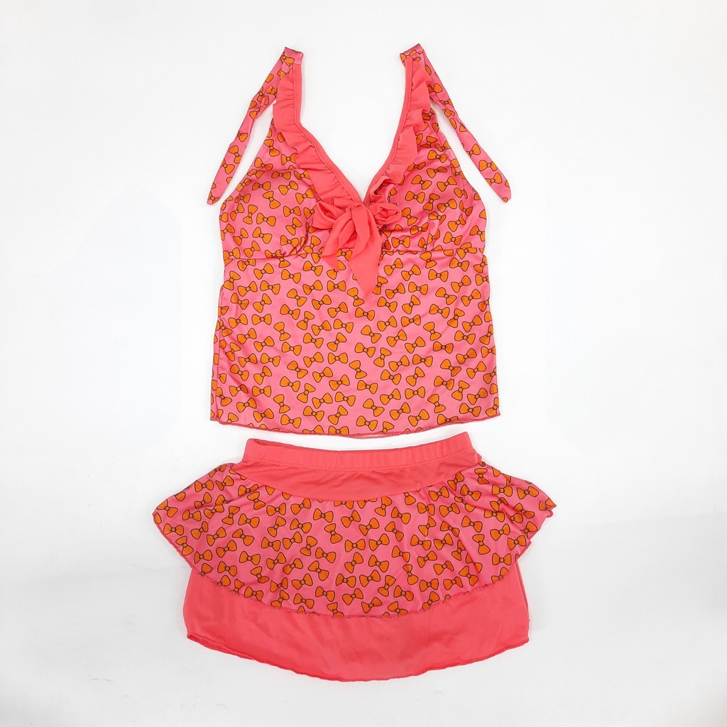 Speranza, Bộ Bơi Bé Gái 2 Mảnh Hở Lưng, Quần Giả Váy, 40-55Kg mặc vừa vặn
