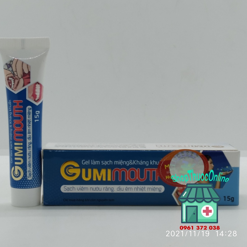 Gel Gumimouth - Sạch viêm nướu răng, êm dịu nhiệt miệng tuýp 15g
