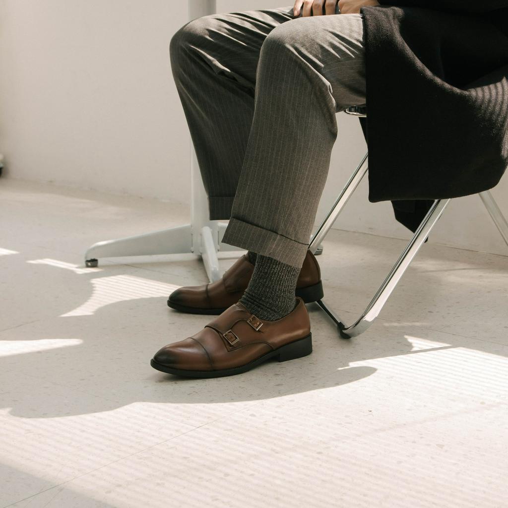 Giày Tây Double Monk Strap - Giày Tây Công Sở - 2 Màu Nâu và Đen - Giày Thầy Tu 2 Khóa - Đức Linh EZB095 EZB096