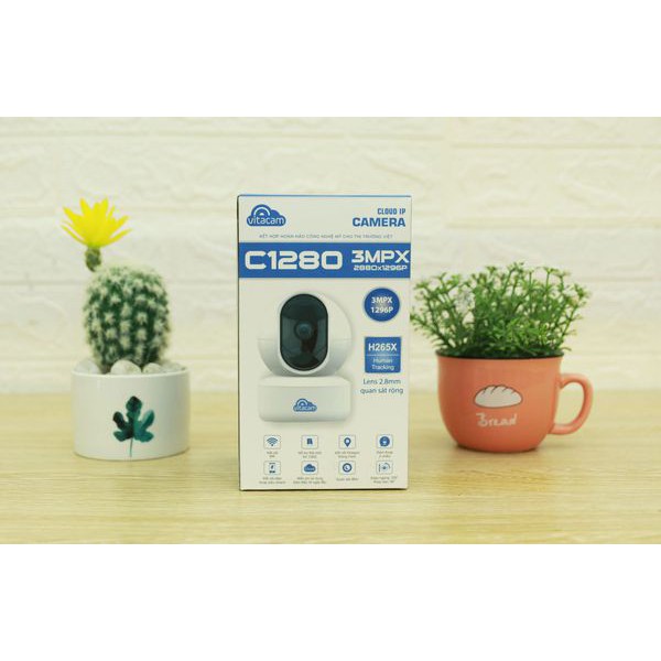 Camera (New 2021) Vitacam C1280 - 3.0Mpx Full HD 1296P Chuẩn H265X - Bảo Hành Chính Hãng 24 Tháng. | BigBuy360 - bigbuy360.vn