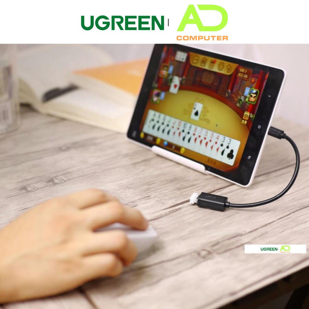 Dây Micro USB 2.0 OTG dạng tròn + dạng dẹt dài 10-12cm UGREEN US133 - Hàng phân phối chính hãng - Bảo hành 18 tháng
