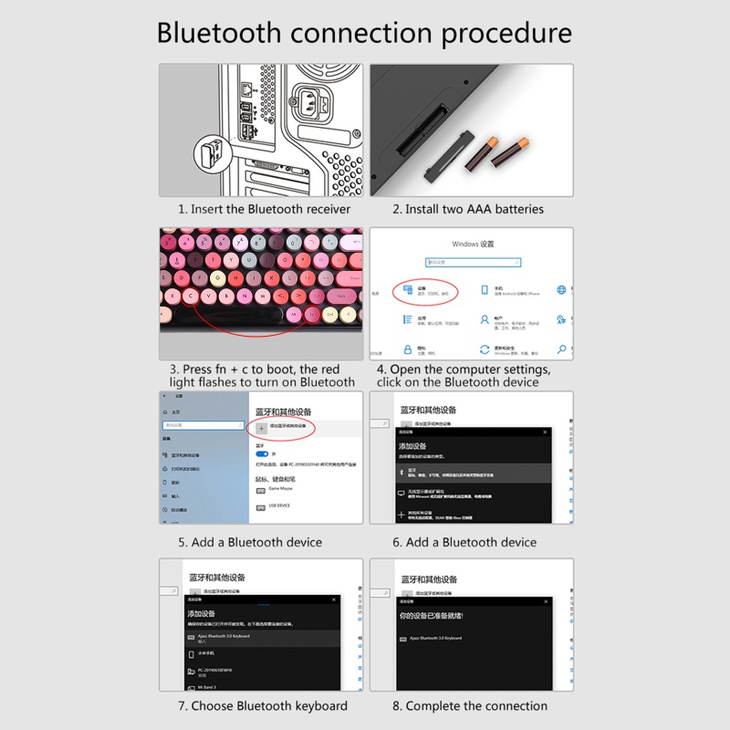 Bàn Phím Không Dây Kết Nối Bluetooth 308i Gọn Nhẹ Cho Laptop