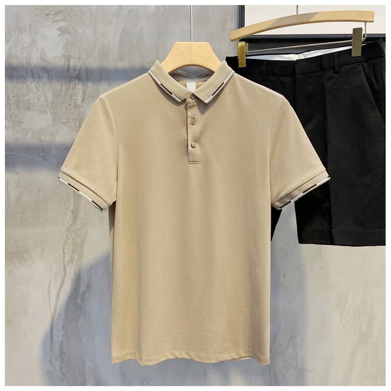 KÈM ẢNH THẬT Áo polo nam trơn cổ kẻ