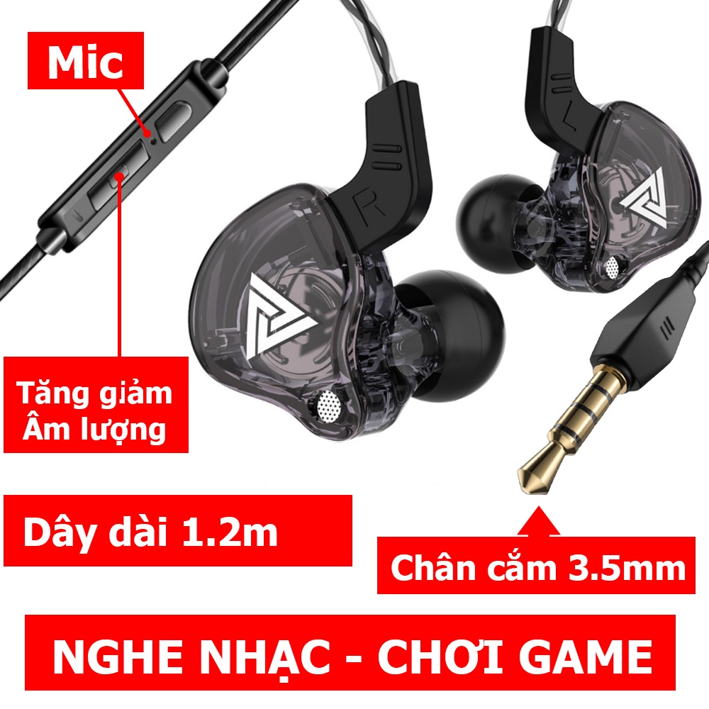Tai Nghe Gaming QKZ AK6- Tai nghe chơi game nhét tai chống ồn có míc