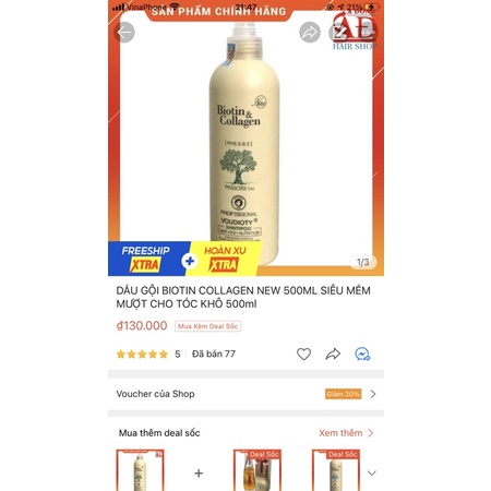 DẦU GỘI BIOTIN COLLAGEN NEW 500ML SIÊU MỀM MƯỢT CHO TÓC KHÔ 500ml