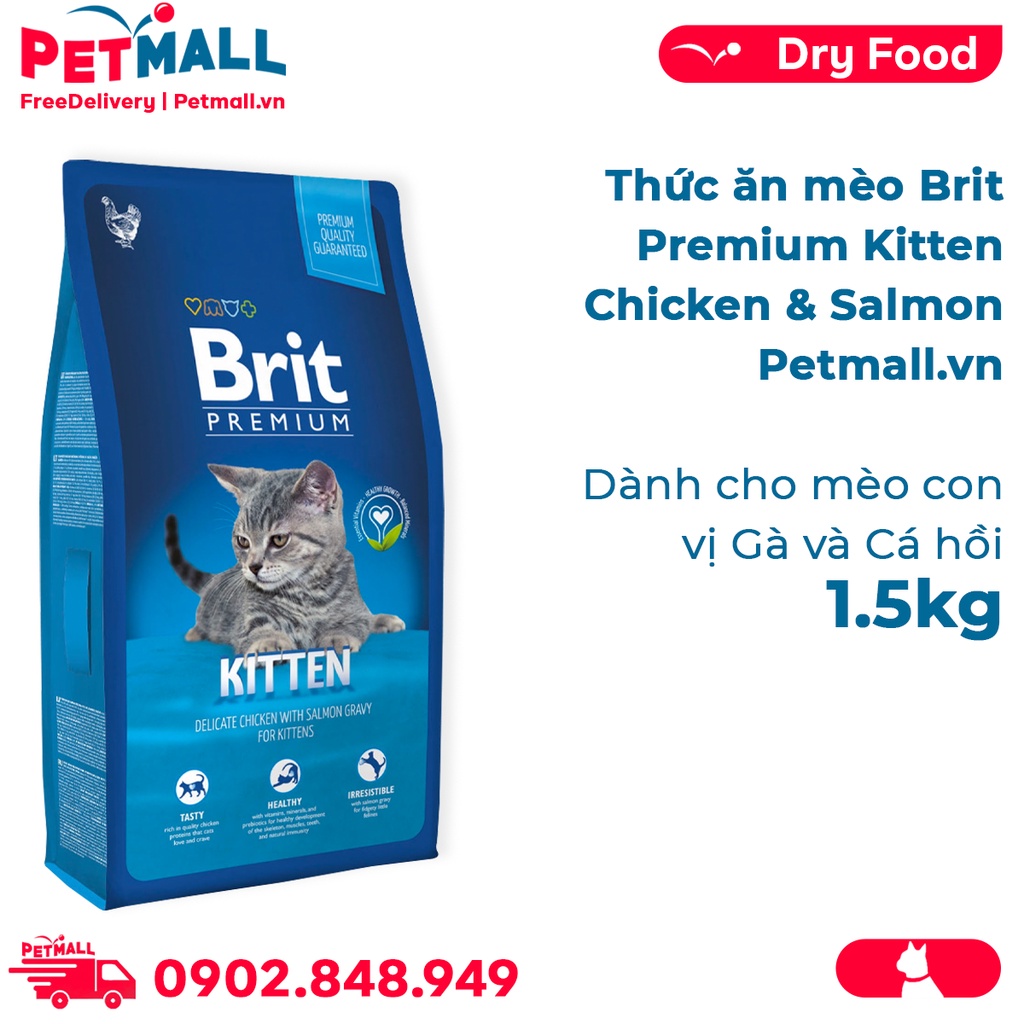 Thức ăn mèo Brit Premium Kitten Chicken & Salmon 1.5kg thumbnail