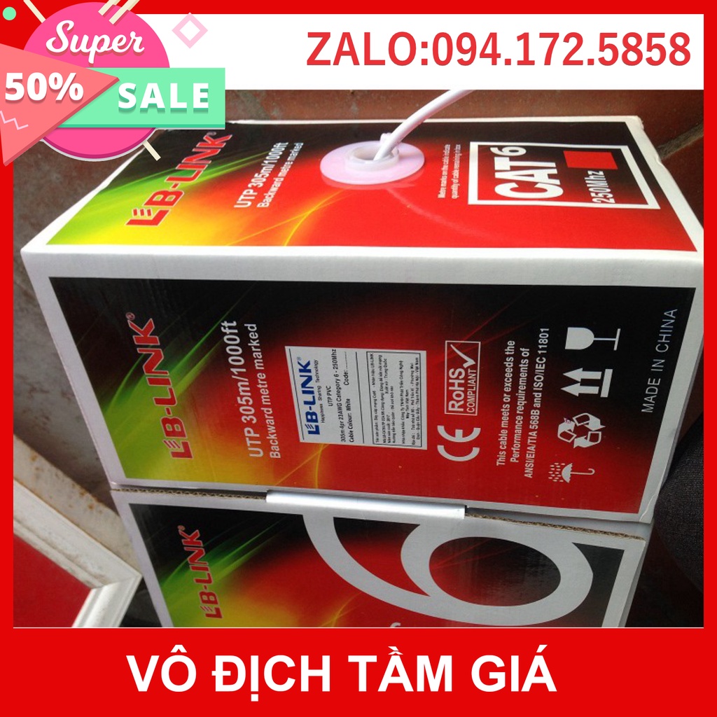 HOT - Thùng / Cuộn dây mạng cat6 Lblink cuộn 8 lõi 305m
