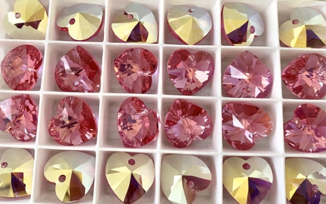 2 viên tim pha lê 18ly chính hãng Swarovski