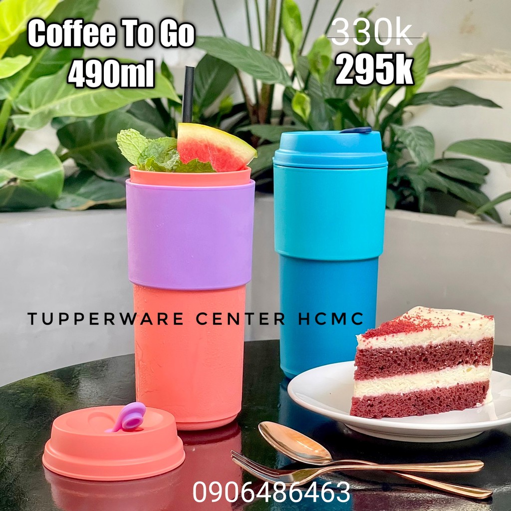 Ly Coffee To Go 490ML Tupperware TẶNG Quai Xách