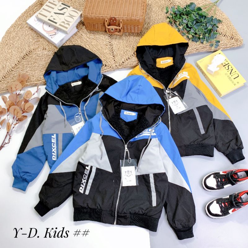 Áo khoác gió lót lông cho bé trai 6-12 tuổi