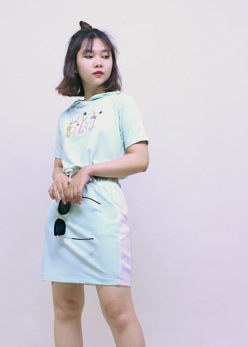 Bộ đồ thun ngắn tay thời trang Jadiny cho bé gái màu xanh ngọc