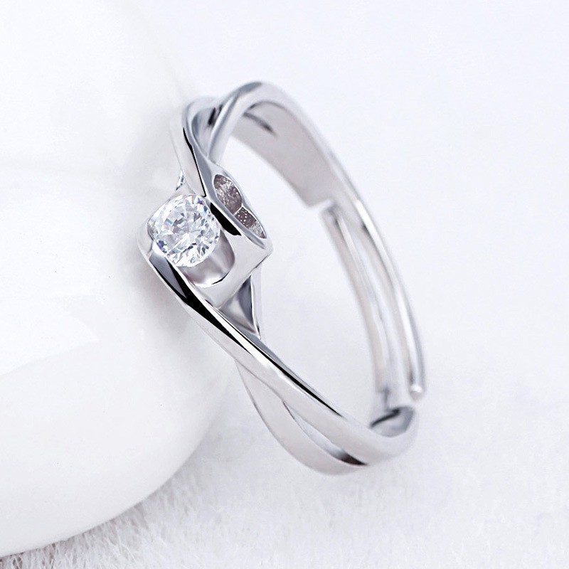 Nhẫn Mạ Bạc 925 Đính Kim Cương Nhân Tạo 15 Kiểu