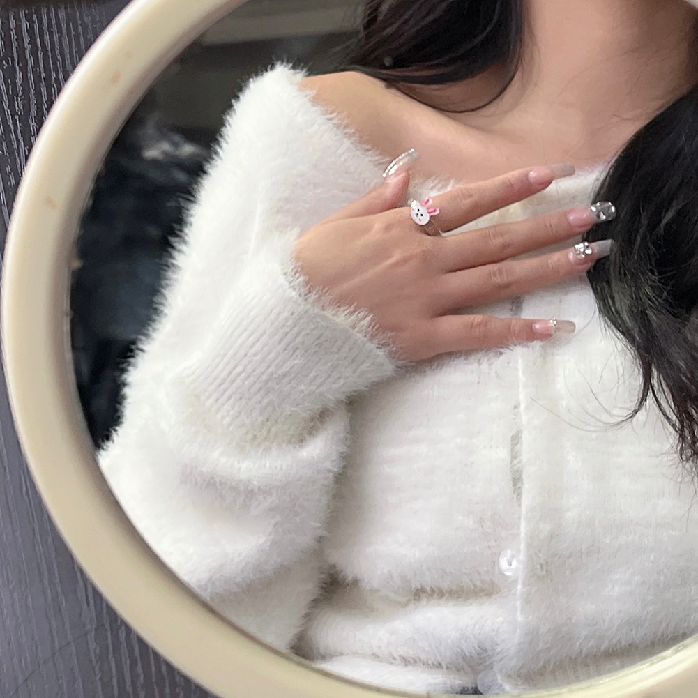 Nhẫn Acrylic Trong Suốt Hoạ Tiết Hoạt Hình Dễ Thương