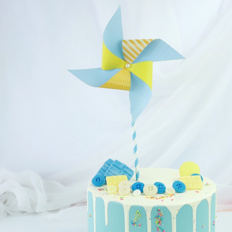 đồ trang trí sinh nhật bánh kem [FREESHIP❤️] set cắm chong chóng trang trí bánh sinh nhật