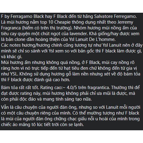 Bi K Shop - Nước hoa nam F Black Ferragam0 [Mẫu thử] | BigBuy360 - bigbuy360.vn