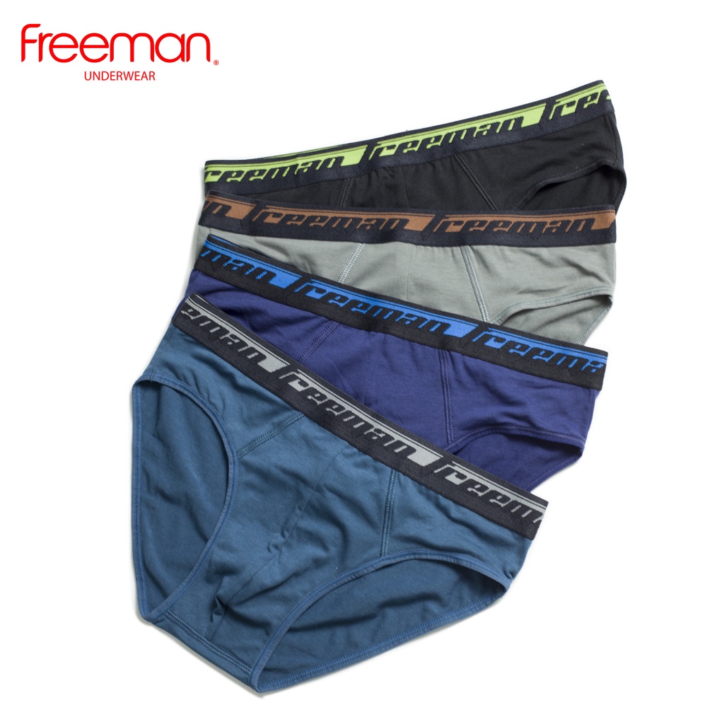 Quần lót nam chất liệu cotton TC, lưng thun bản có dệt chữ Freeman [Combo 3] 6060