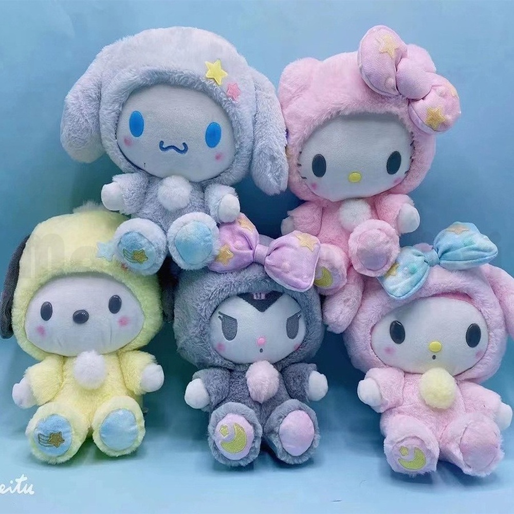 SANRIO Thú Nhồi Bông Hình Cinnamoroll Kuromi Hello Kitty 25cm Dễ Thương