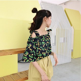 Áo cherry cột vai tay lỡ