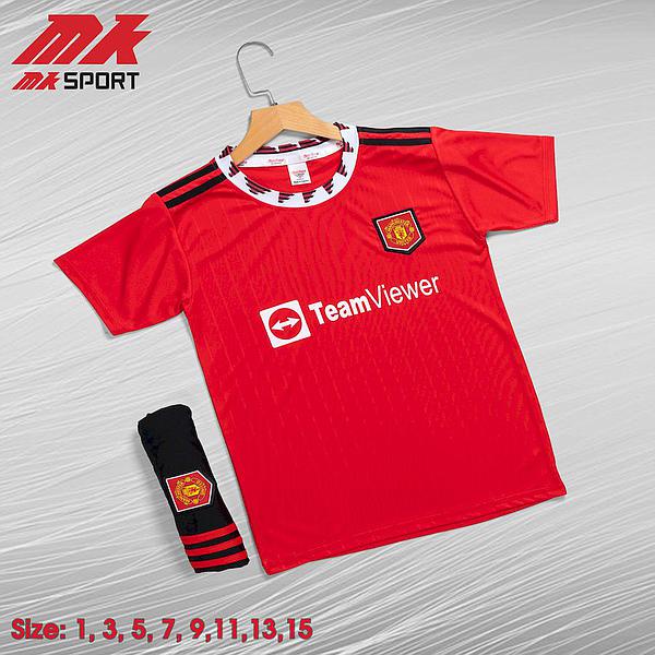 Bộ quần áo đá banh trẻ em MU 22/23 của MK  - vải mát, thấm hút mồ hôi ,không nhăn - hàng phân phối chính