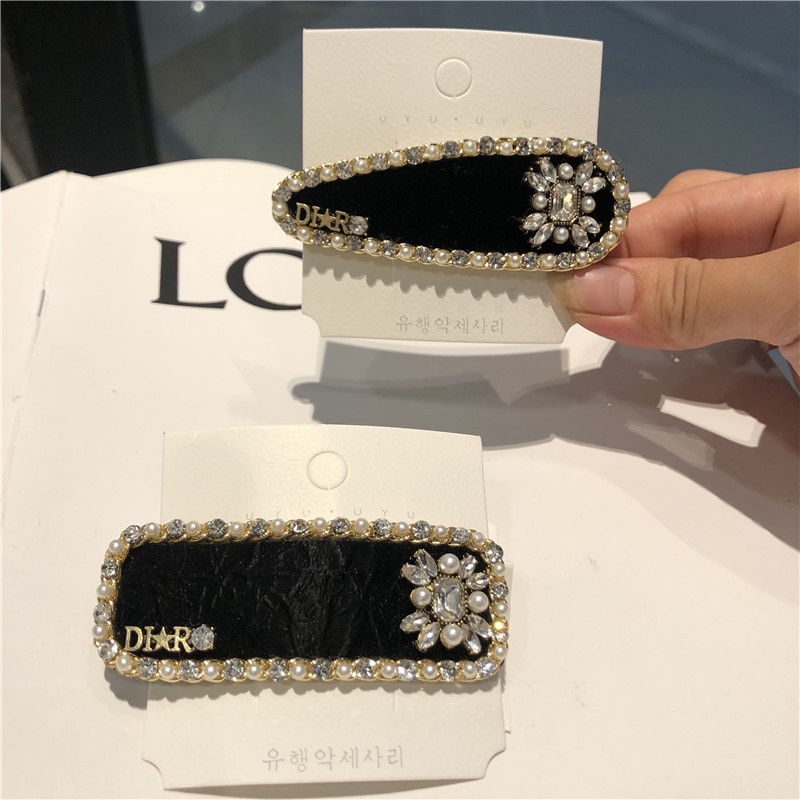 Kẹp Tóc Đính Đá Hình Giọt Nước Phong Cách Baroque Cao Cấp
