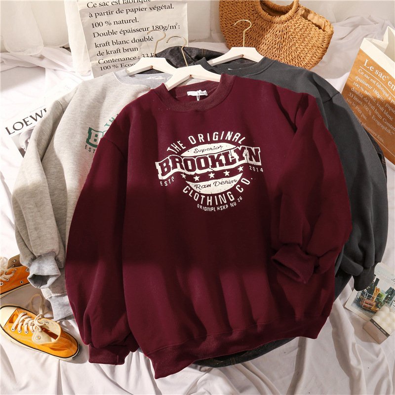 Áo Sweater Nỉ Bông BROOKLYN Nam Nữ Form Rộng Unisex Tay Bồng,  Hàng Quảng Châu Xuất Dày Đẹp Mamen Shop | BigBuy360 - bigbuy360.vn