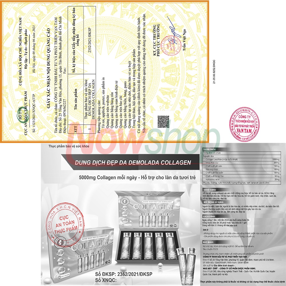 Dung Dịch Demolada Collagen Vạn Tam Chính Hãng Nước Uống Đẹp Da Mờ Sạm Nám Giúp Trắng Da Chống Lão Hóa Và Bảo Vệ Da