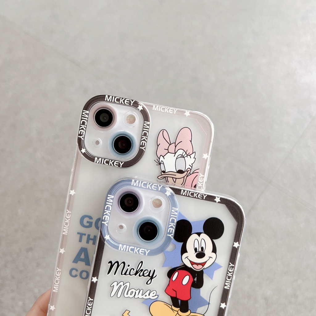 Ốp Điện Thoại Họa Tiết Hoạt Hình Mickey Donald Cho iphone 11 12 13 14 Pro XS Max XR 7 8 Plus