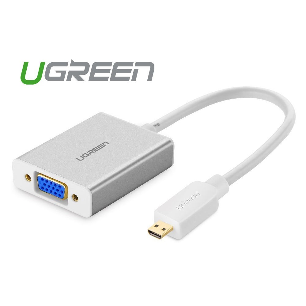 Cổng chuyển đổi MICRO HDMI to VGA Audio hỗ trợ nguồn phụ Ugreen