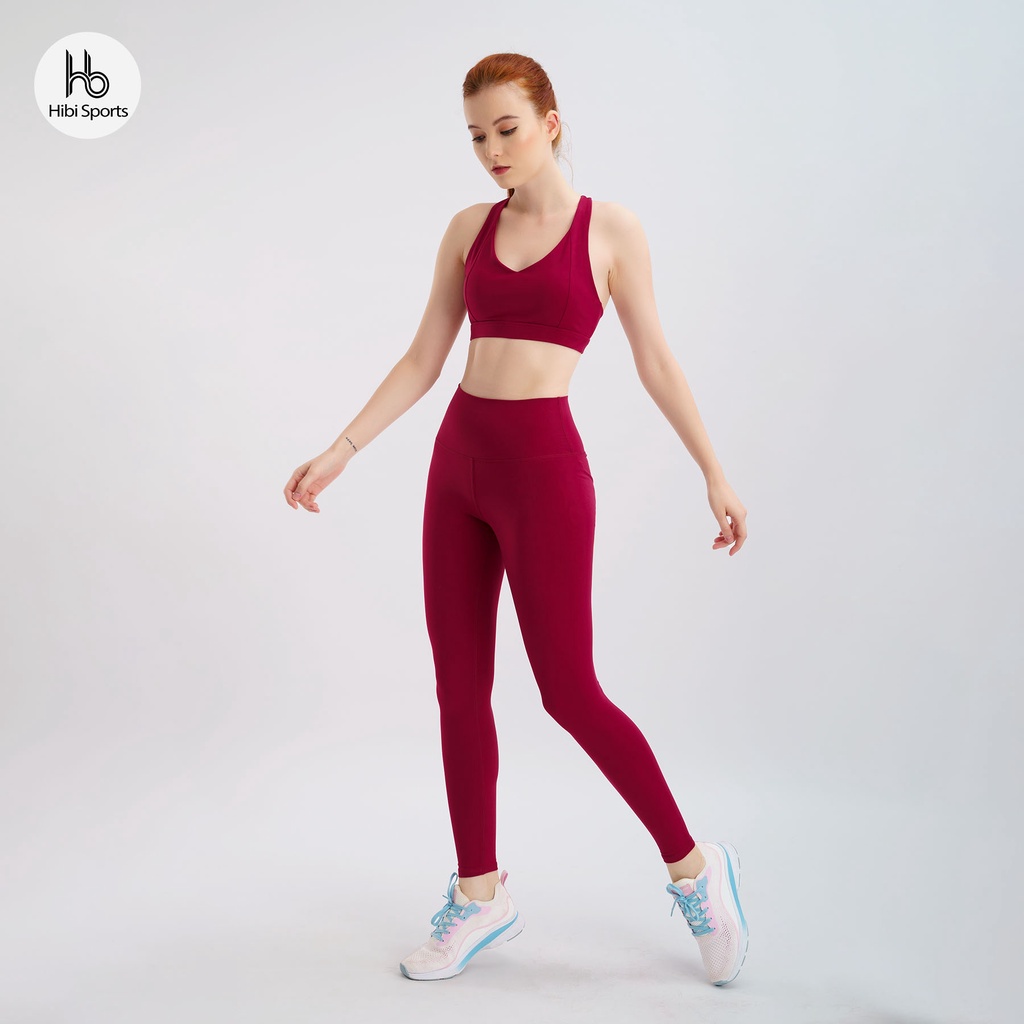 Set đồ tập yoga Hibi Sports H133 Limited Edition - Áo bra 4 dây đan nơ, quần lưng