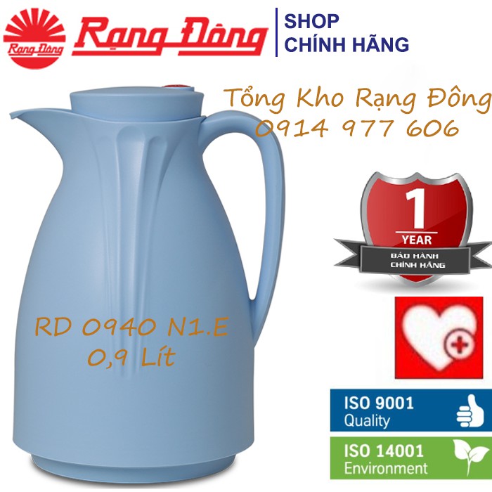 [CHÍNH HÃNG] Phích Đựng Nước Nóng, Pha Trà Rạng Đông 0,9 lít- Bảo Hành 1 Năm - Model: RD 0940 N1.E