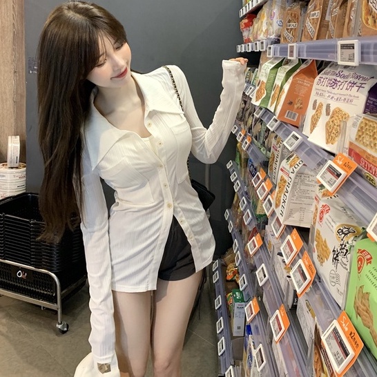 Áo Sơ Mi Tay Dài Cổ Polo Mỏng Chống Nắng Kiểu Pháp Thời Trang Cho Nữ | BigBuy360 - bigbuy360.vn