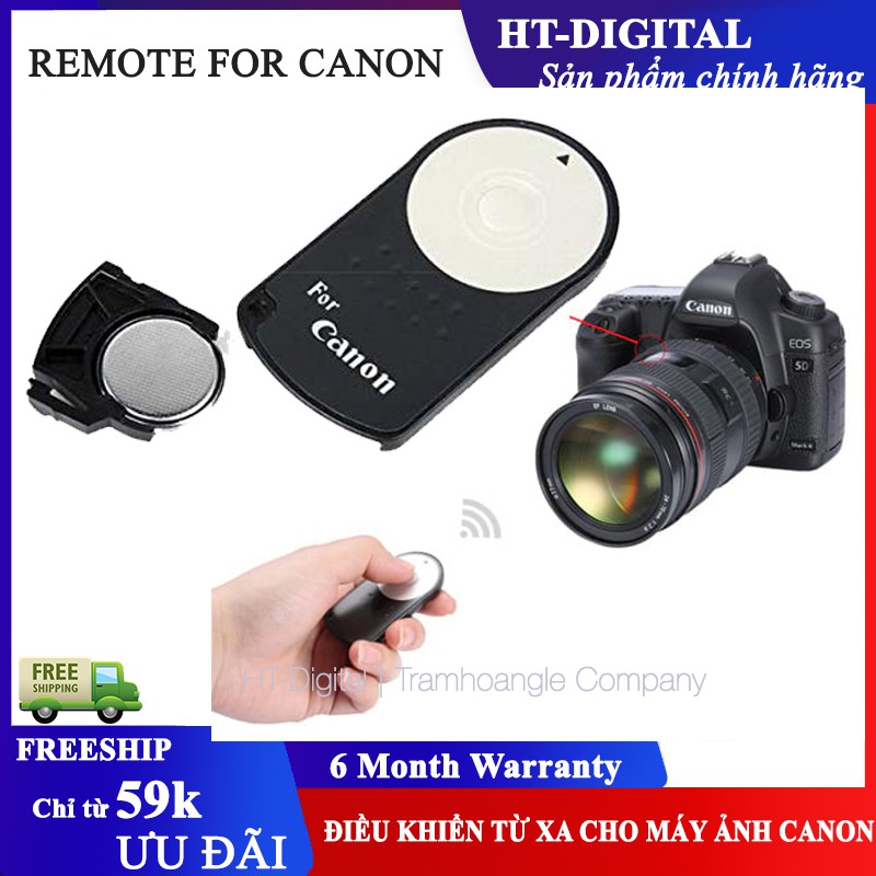 Remote điều khiển từ xa RC-6 cho Canon 350D 400D 450D 500D 550D 600D 650D 700D 750D 760D 60D 7D 5DII | BigBuy360 - bigbuy360.vn