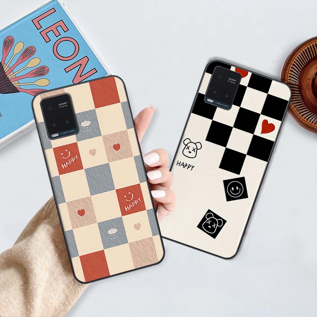 Ốp Vivo Y21 / Y21s / Y33s / T1x caro trái tim cá tính, thời trang siêu đẹp, siêu phong cách