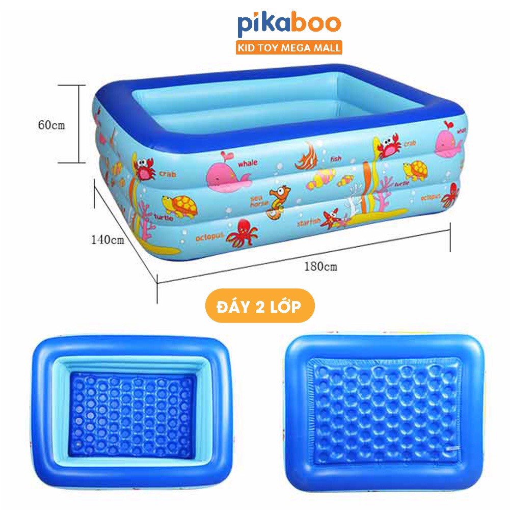 Bể bơi phao cho bé thành cao 3 tầng hồ bơm hơi ❤️Đủ Cỡ❤️ chất liệu dày cho bé