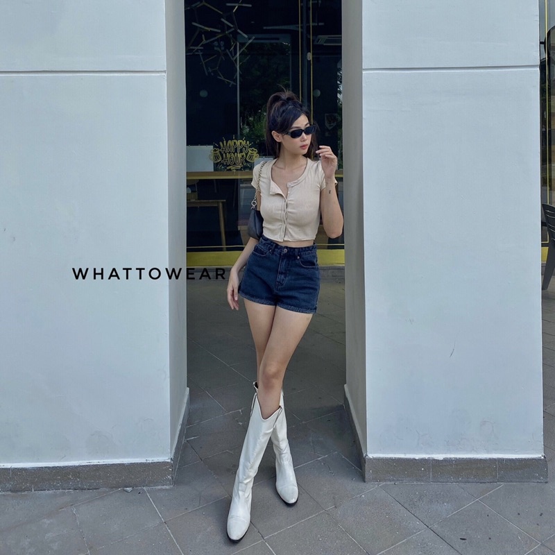 Quần short jean vintage Levis lưng cao line tua năng động mùa hè