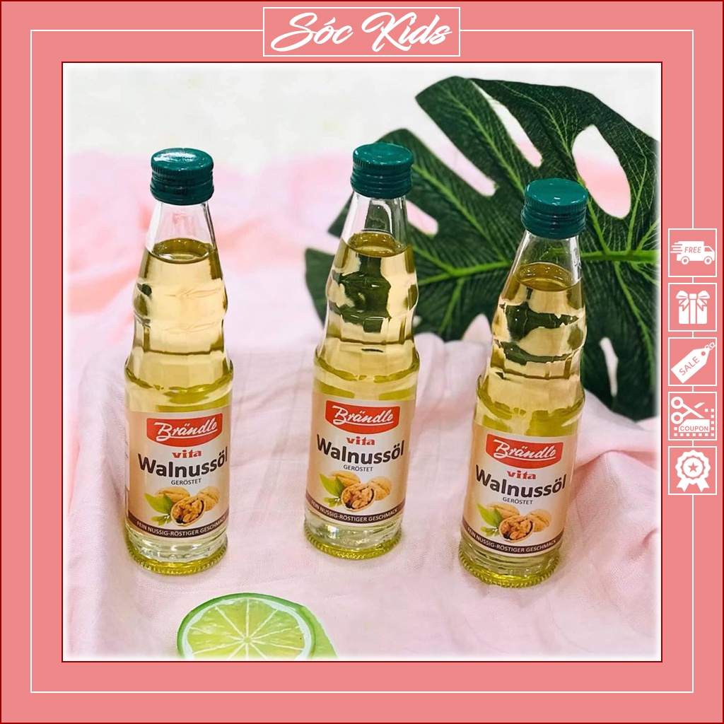 Dầu Óc Chó Brandle Vita Walnussol Cho Bé Ăn Dặm  - CHUẨN ĐỨC | DATE 2022 | MẪU MỚI | 100ml | SÓC KIDS