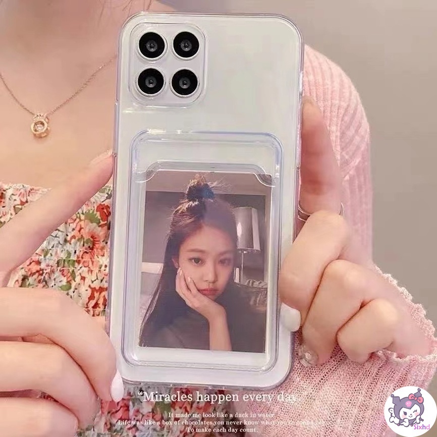 Ốp Lưng For Xiaomi 12 Lite Redmi 10C 10A 10 9C A1 A1+ Note 11s 11 12 10 9 8Pro 9T 9A 9 11 Lite 11T Pro Poco M3 X3Pro NFC Ins Put In Photos Transparent Card Holder Case Soft TPU Shockproof Back Cover