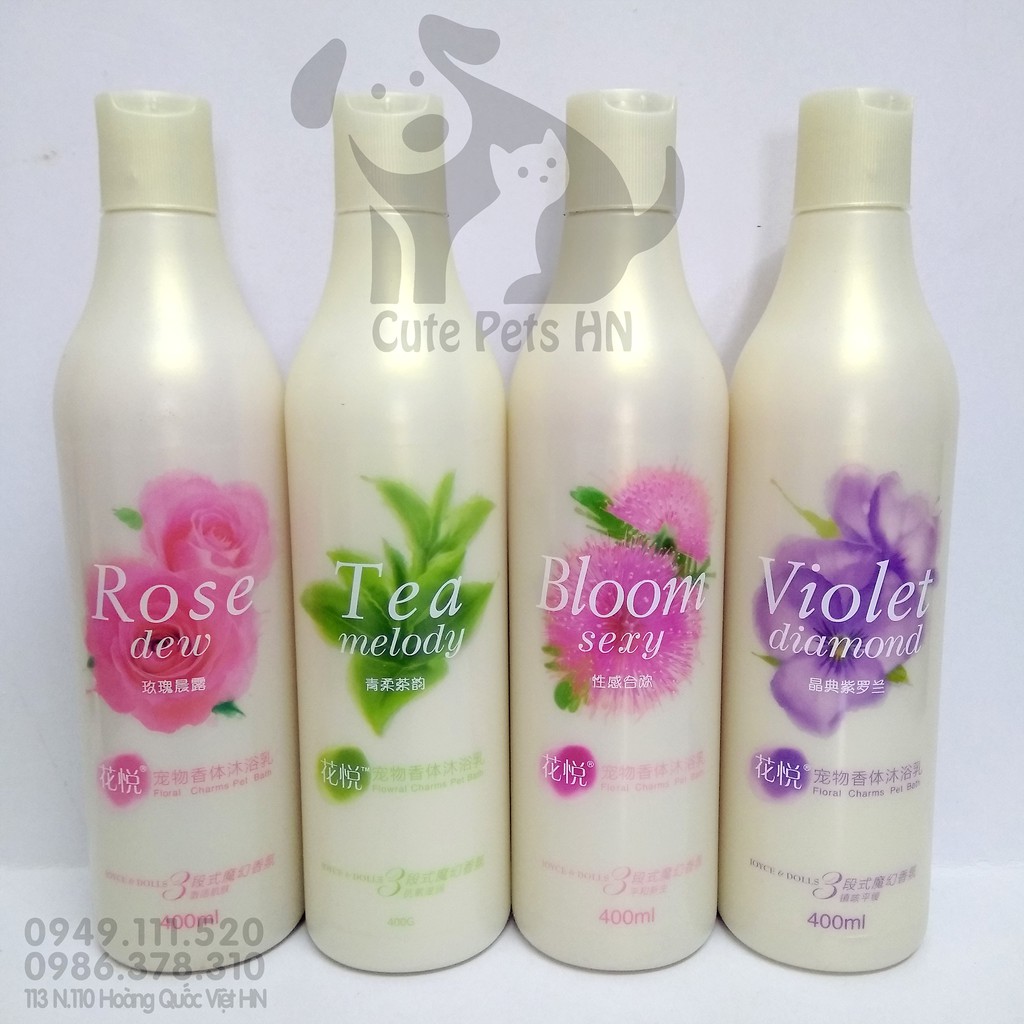 Sữa tắm cho chó mèo hương hoa Joyce &amp; Dolls Flowral Charms - 4 mùi hương quyến rũ - CutePets