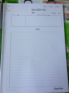 Giấy kiểm tra kẻ ngang có chấm classmate
