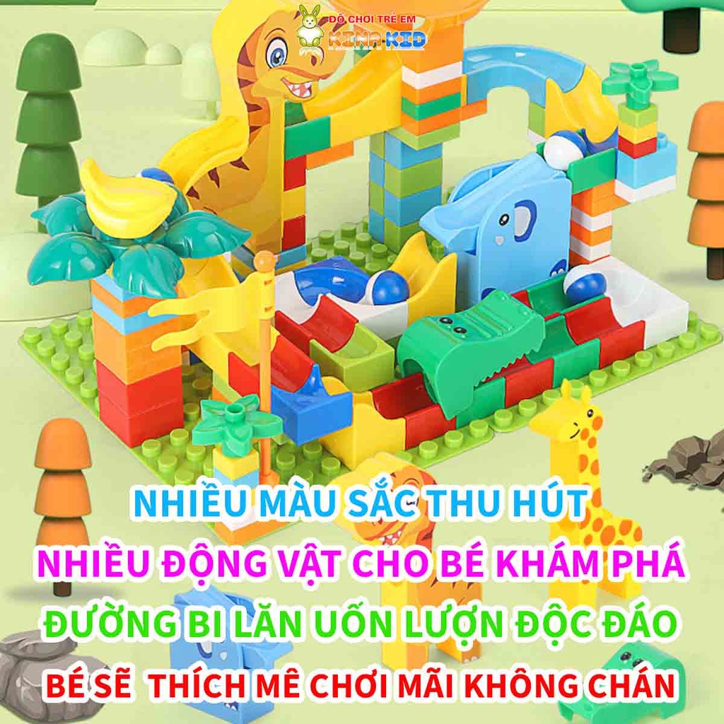 Đồ Chơi Xếp Hình Cầu Trượt Thả Bi 120 Chi Tiết Cỡ Lớn Cao Cấp Nukante, An Toàn, Dễ Dàng Cho Bé Lắp Ráp